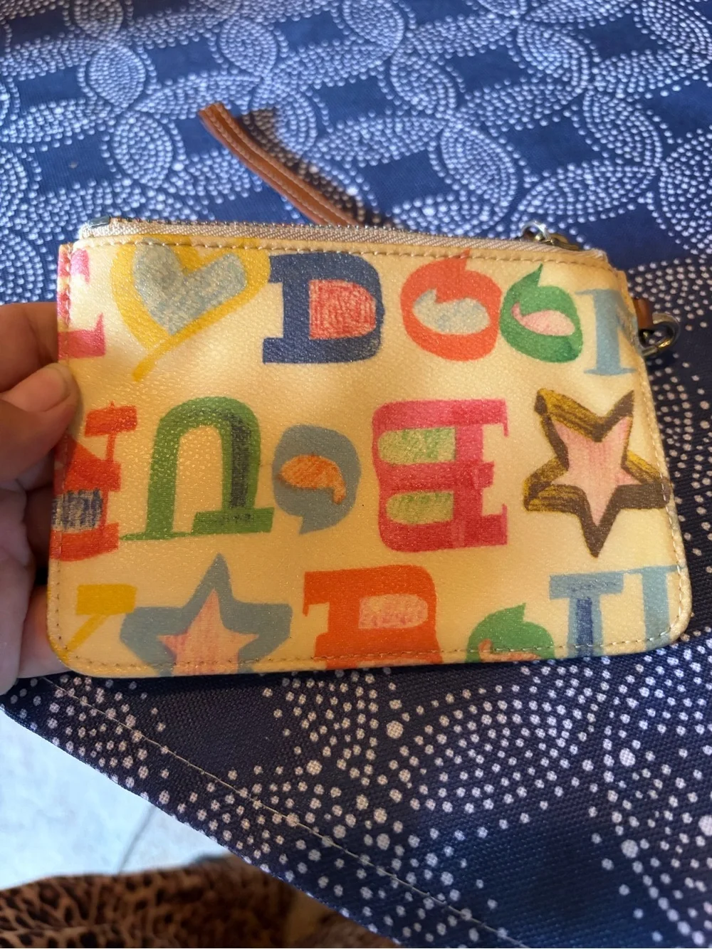 Y2k Dooney and Bourke Retro Doodle Mini Wristlet